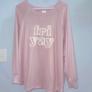 Fri Yay Pink Hacci Sleep Top - Size 3X - Retails $21